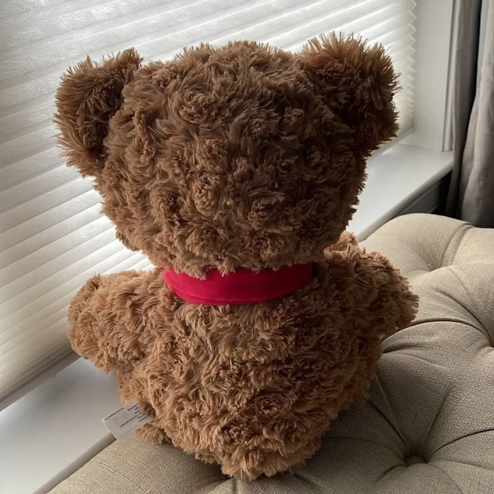 🧸14” Brown Bear w/red‎ holiday scarf. NWOT🧸
